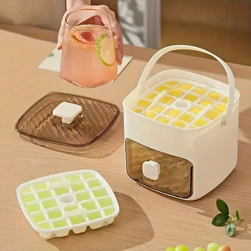 Portable Household Layer Ice Cube with Storage Bin ＆ Lid