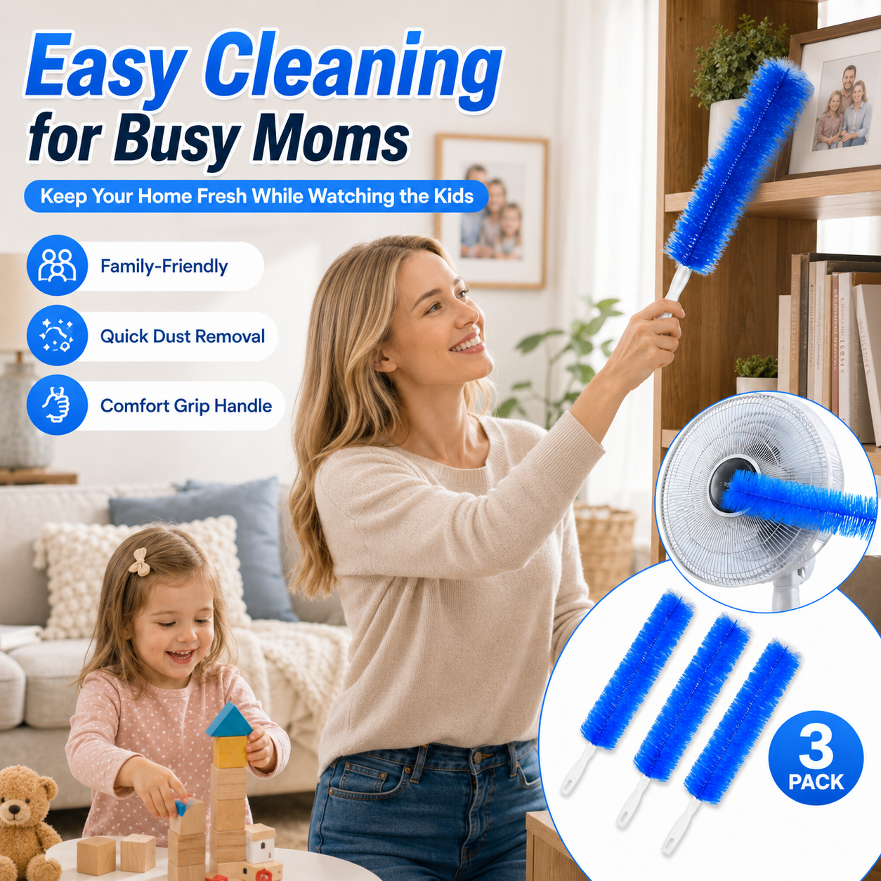 💝 TODAY ONLY — 50% OFF 💝Bendable Microfiber Head,Reusable Dust Remover