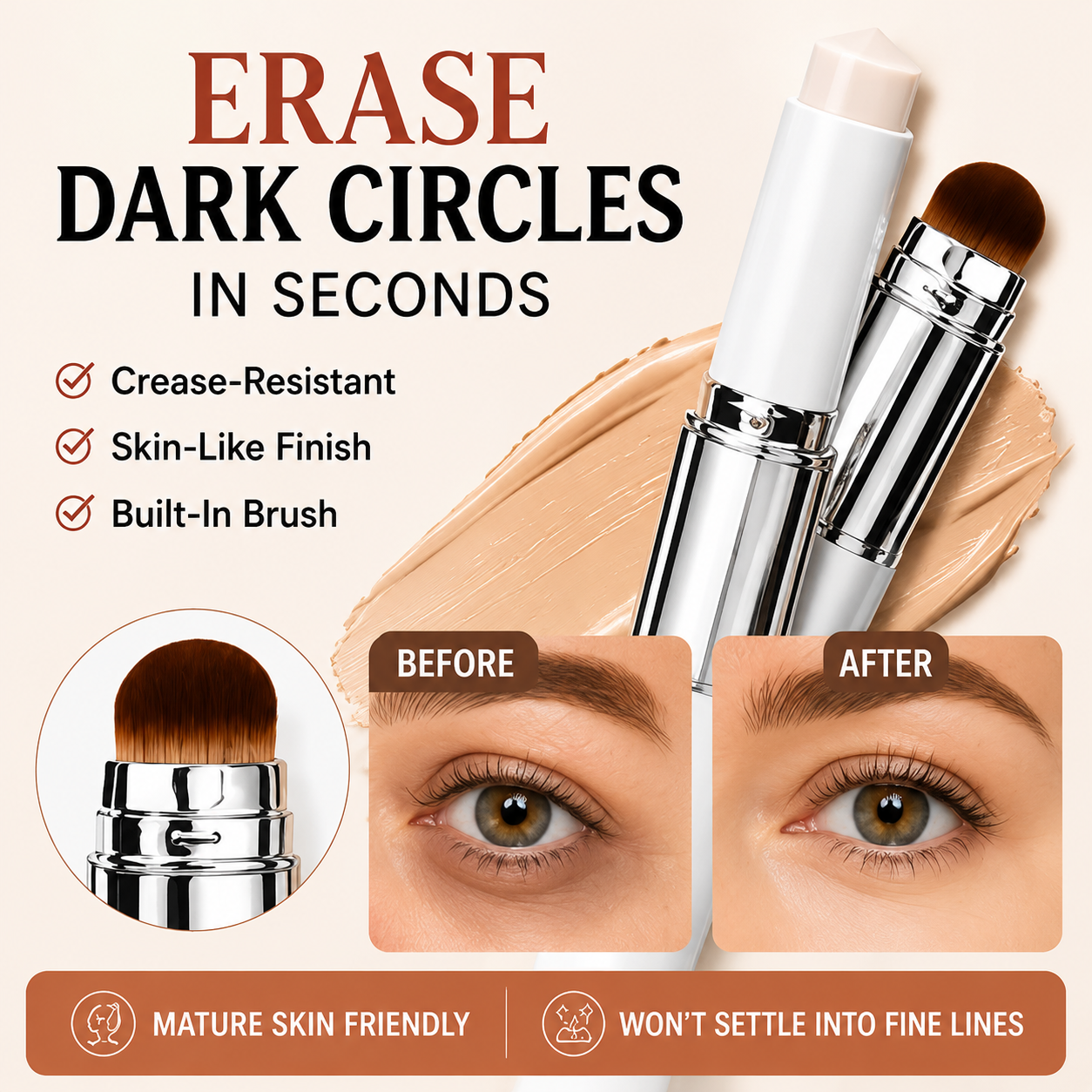 💝 TODAY ONLY — 50% OFF 💝Cream Stick V White Korean Color-Changing Foundation Stick with Volufiline