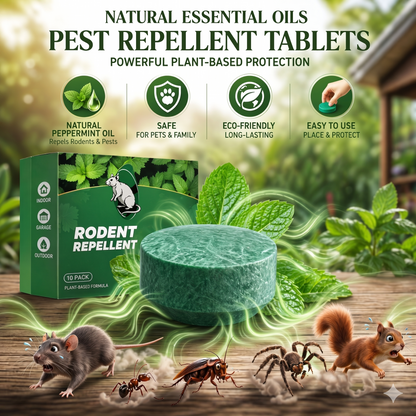 Last Day 50% OFF🟢 Natural Peppermint Rodent Repellent Tablets – 12 Pack