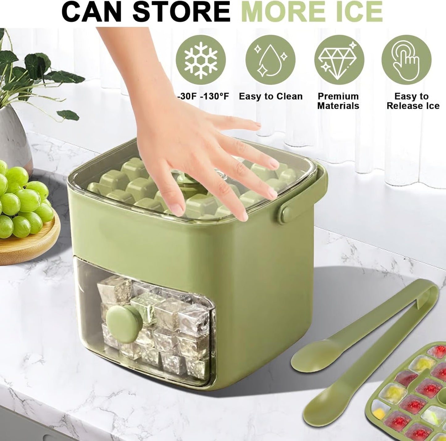 Portable Household Layer Ice Cube with Storage Bin ＆ Lid